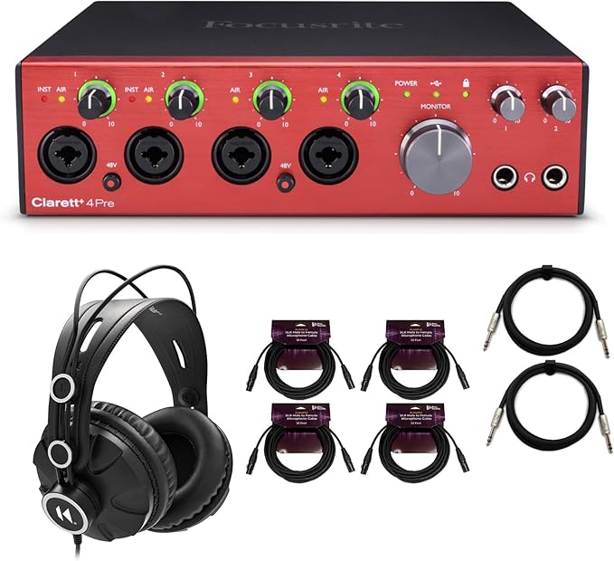 Focusrite Clarett Plus With 8 Items