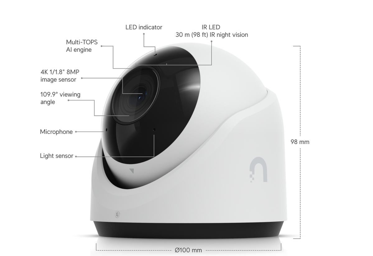 Ubiquiti UniFi Protect G6 Turret White UVC-G6-Turret-W