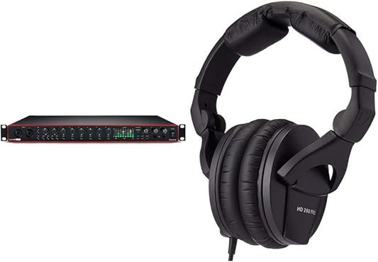 USB Audio Interface and  Headphones, Black