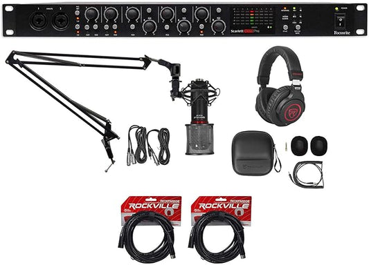 Mic Preamp+Boom+Mic+Headphones+Cables