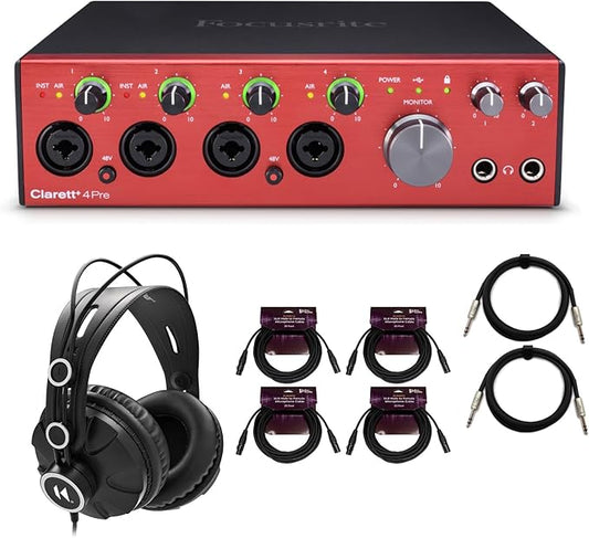 Focusrite Clarett Plus With 8 Items