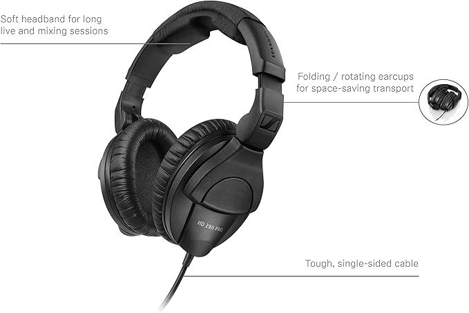 Monitoring Headphones, Black Image