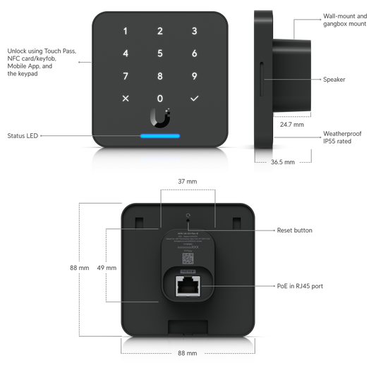 Ubiquiti UniFi Access G3 Reader Flex Black UA-G3-Flex-B