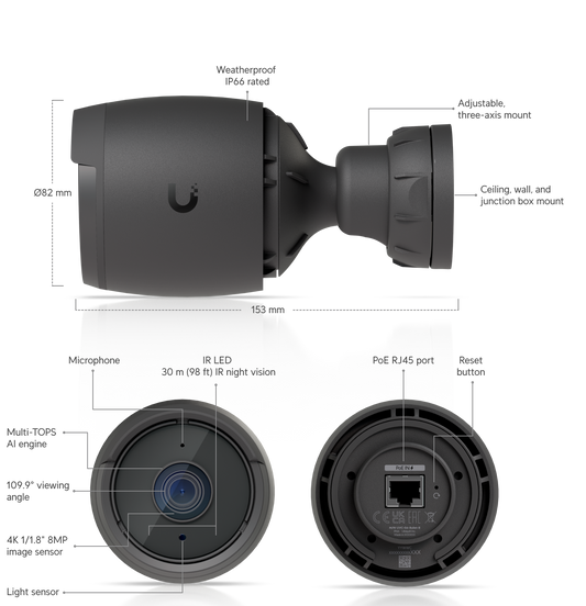 Ubiquiti UniFi Protect G6 Bullet Black UVC-G6-Bullet-B